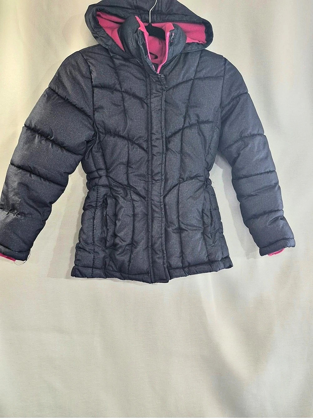 Kids Black Hooded Puffer Jacket